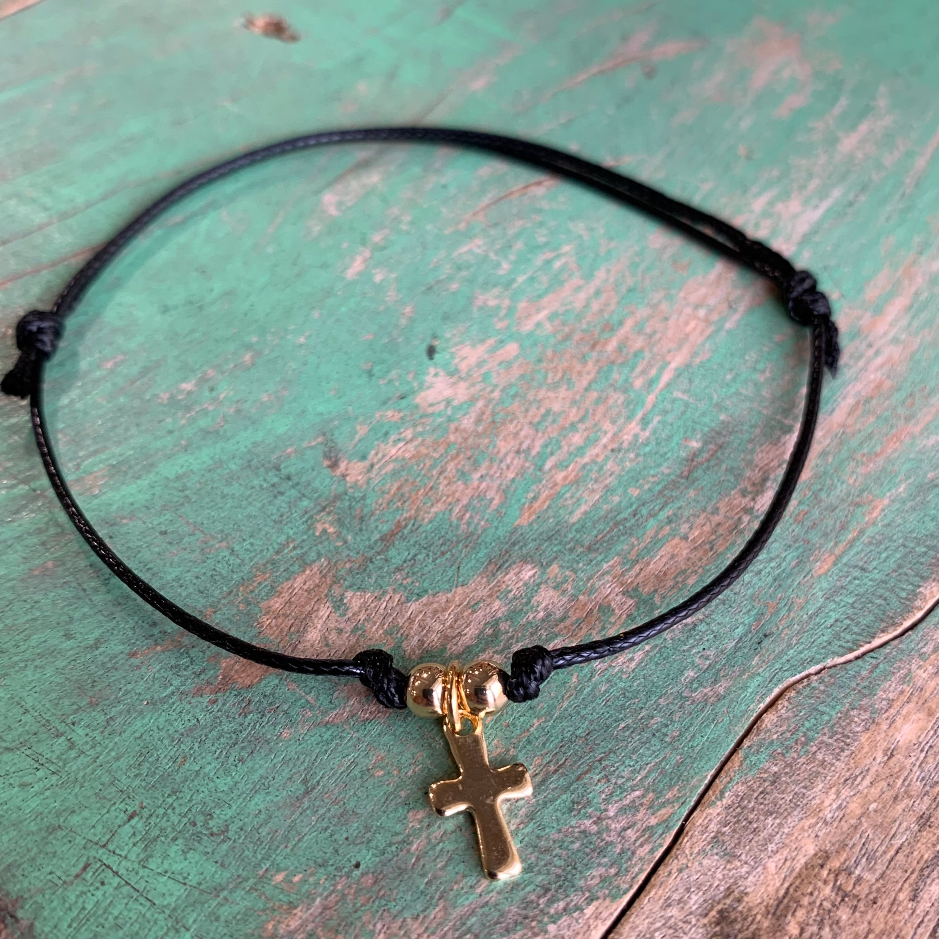 Adjustable Dangle Cross Bracelet