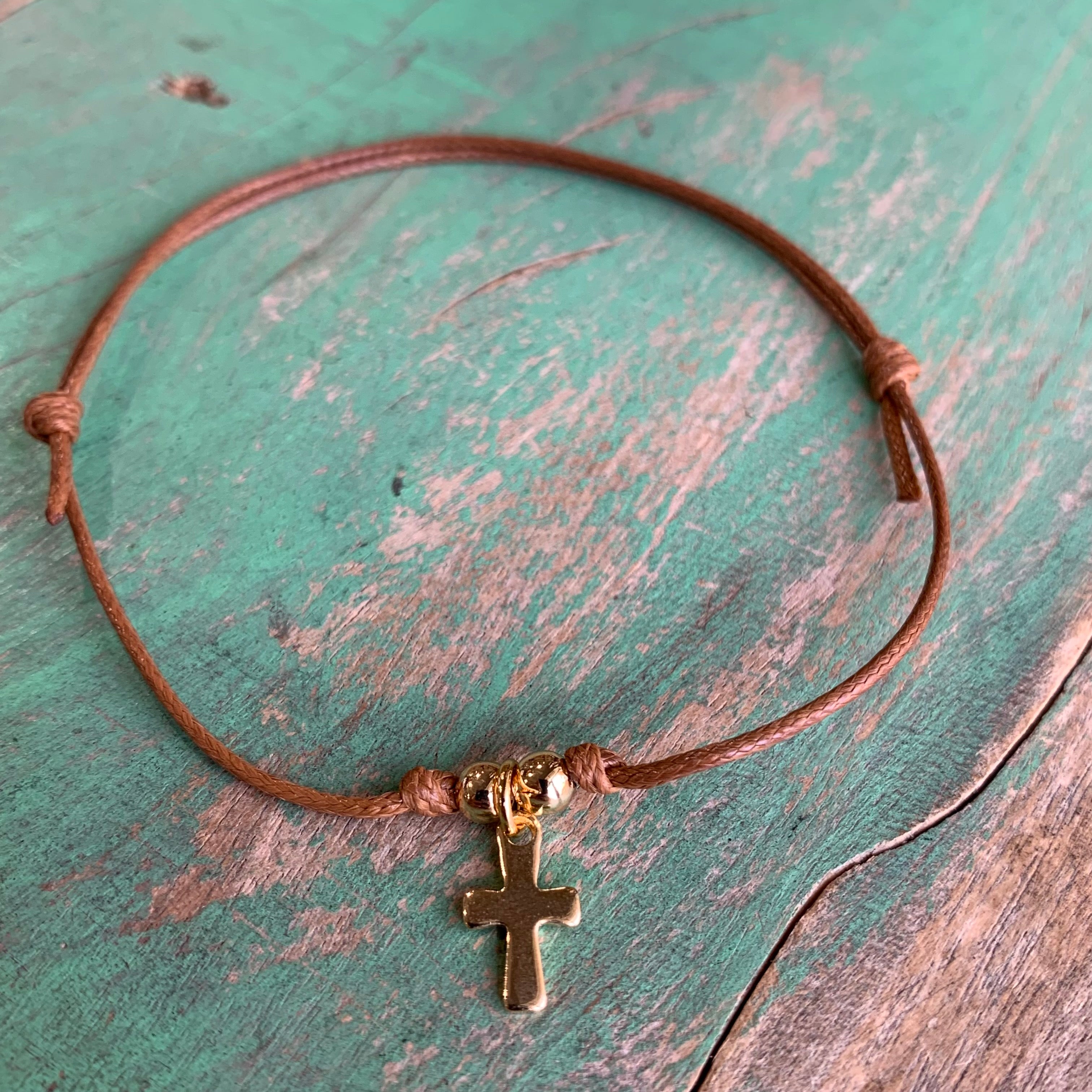 Adjustable Dangle Cross Bracelet