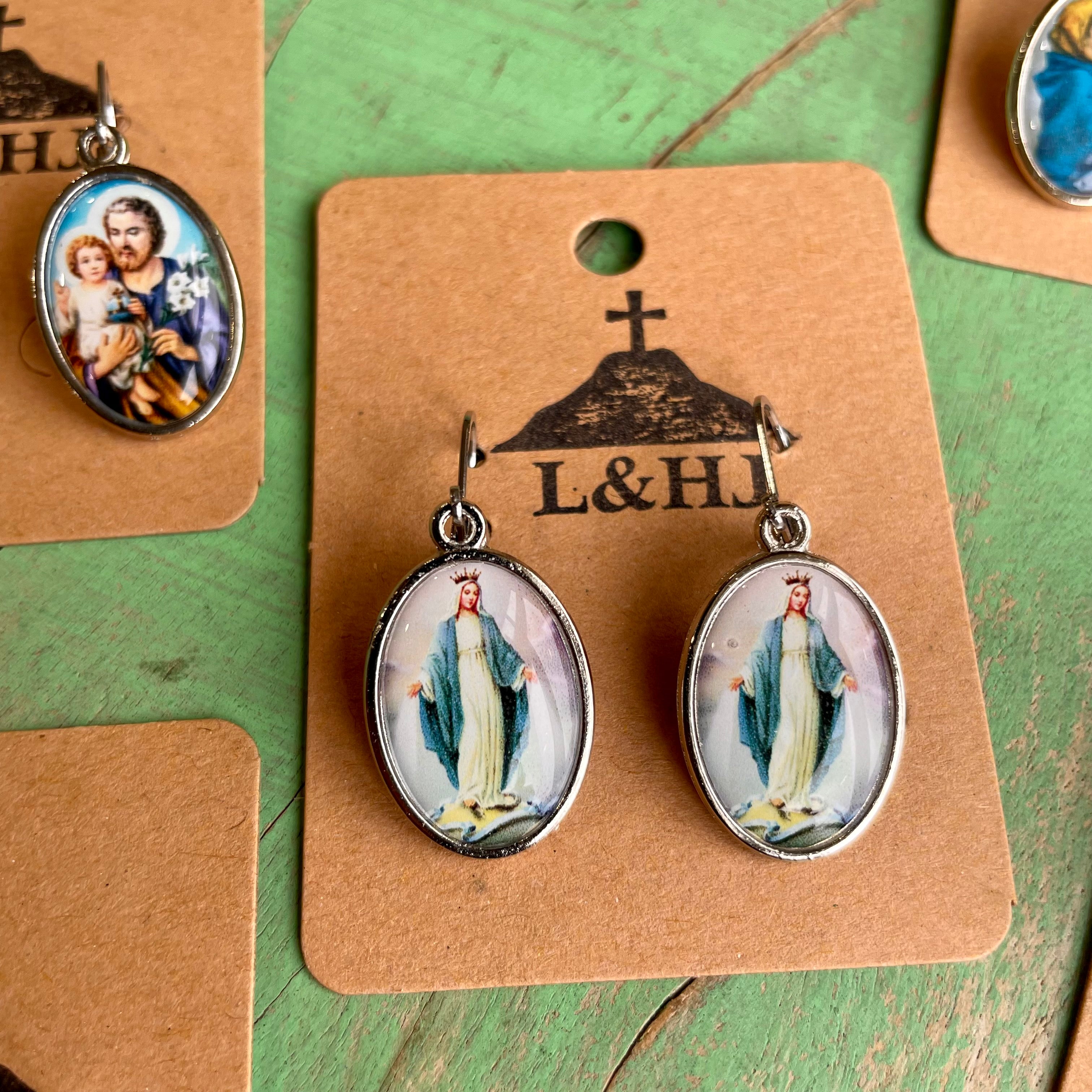Enamel Saint Earrings