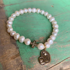 Freshwater Pearl and Bronze Bracelet