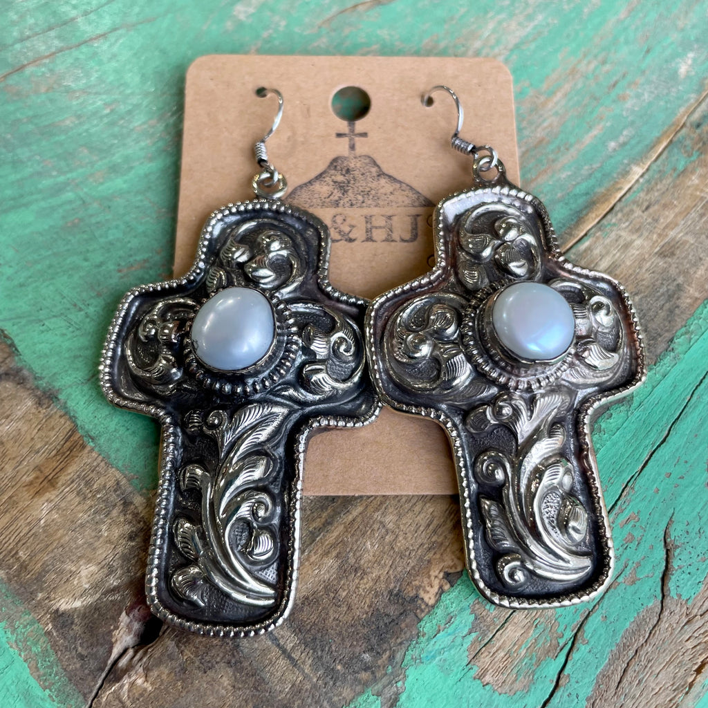 Chunky Cross Earrings