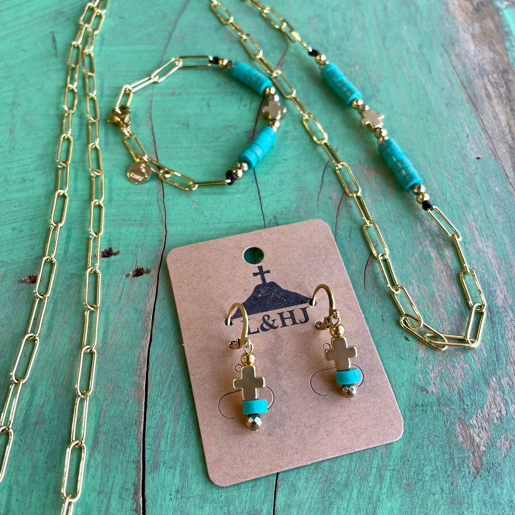 Turquoise and Gold Paper Clip Collection