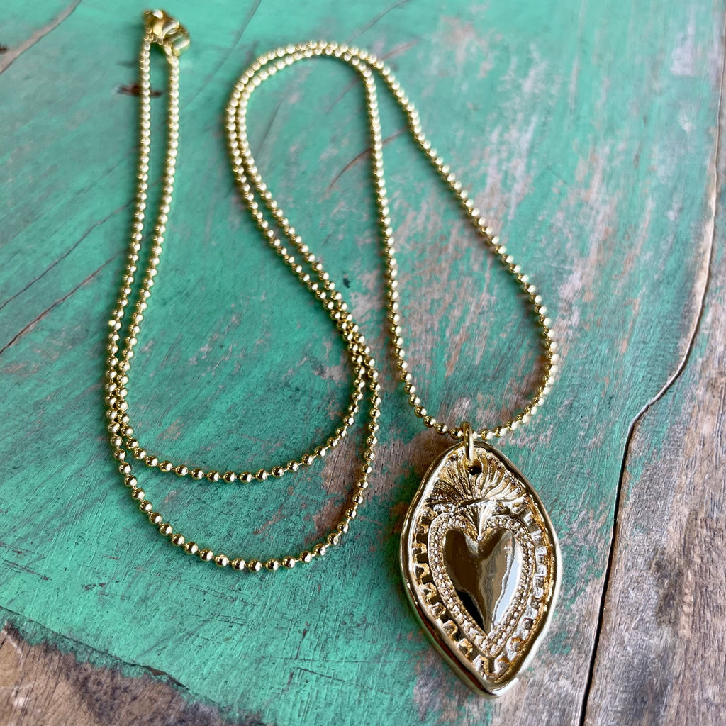 Long Lasting Sacred Heart Necklace or Earrings