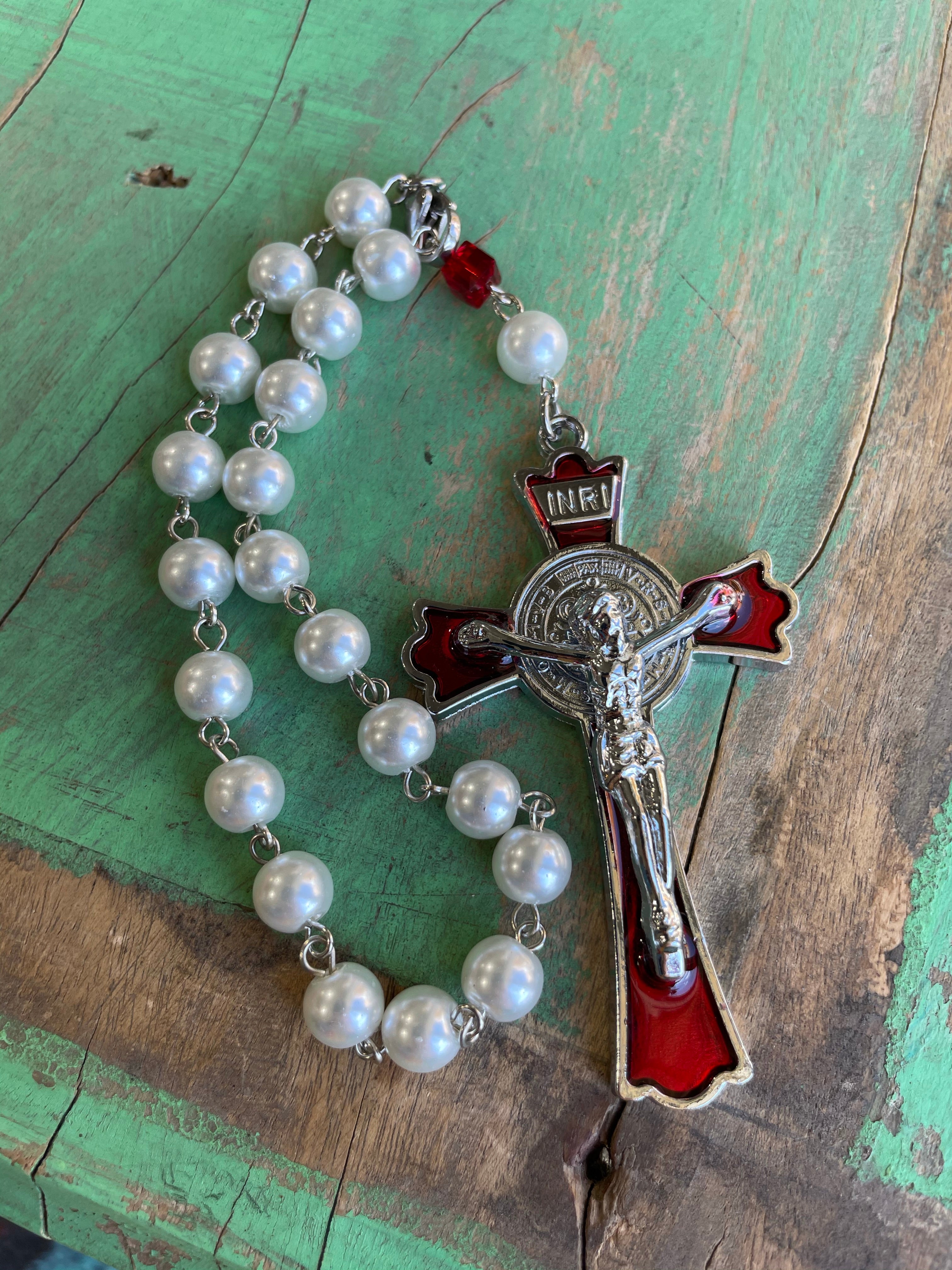 St Benedict Enamel Crucifix Car Blessings