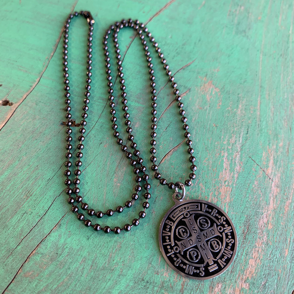 Gunmetal St Benedict Ball Chain