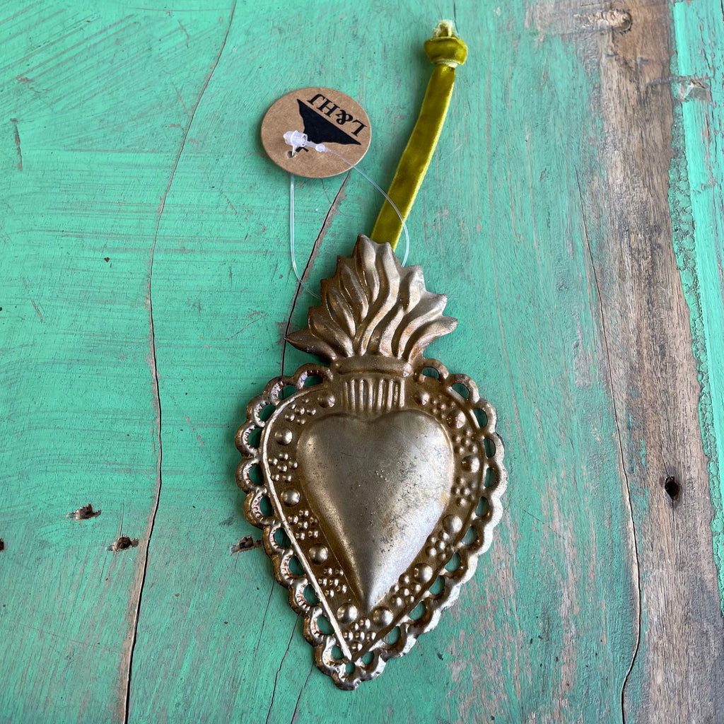 Small 5" Sacred Heart Tin Ornament