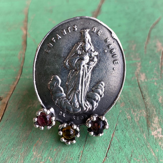 Adjustable Madonna and Child Ring
