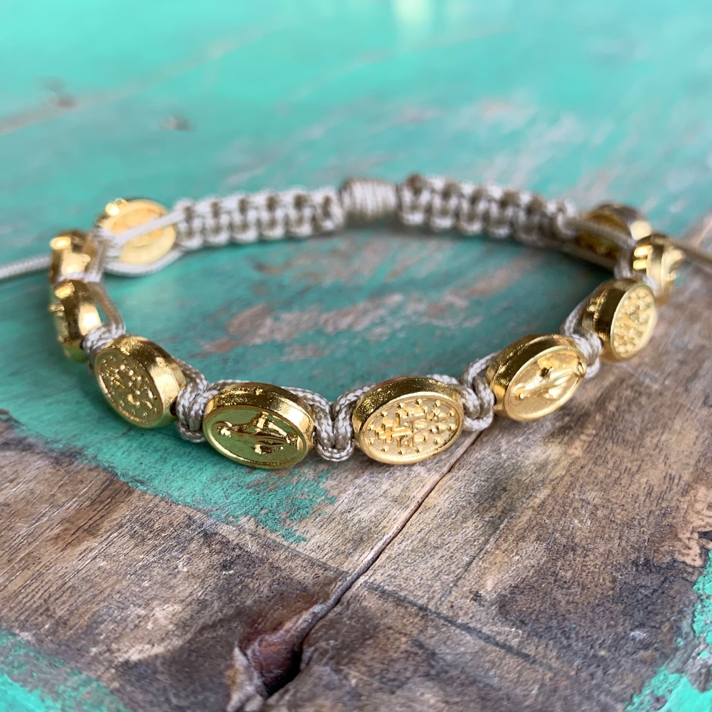 Gold Miraculous Medal Protection Bracelet