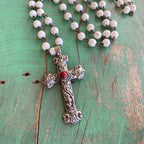 Natural Howlite Cross Necklace