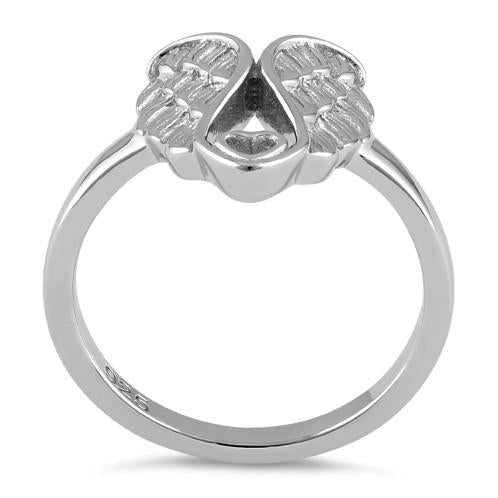 Sterling Silver Wings Heart Ring