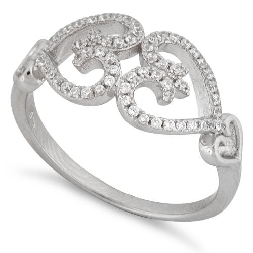 Sterling Silver Double Heart Ring