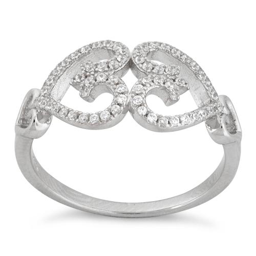 Sterling Silver Double Heart Ring