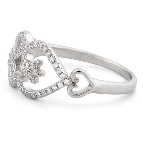 Sterling Silver Double Heart Ring