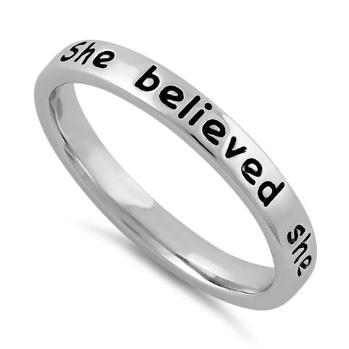 She Believed She Could So She Did Sterling Silver Ring